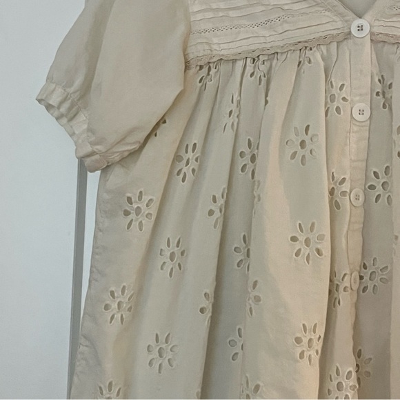 Cotton eyelet flowy white midi dress - Picture 6 of 11